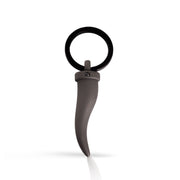 MANO|J Portachiavi in titanio con cornetto grande e diamanti black MINPCHTBPCH